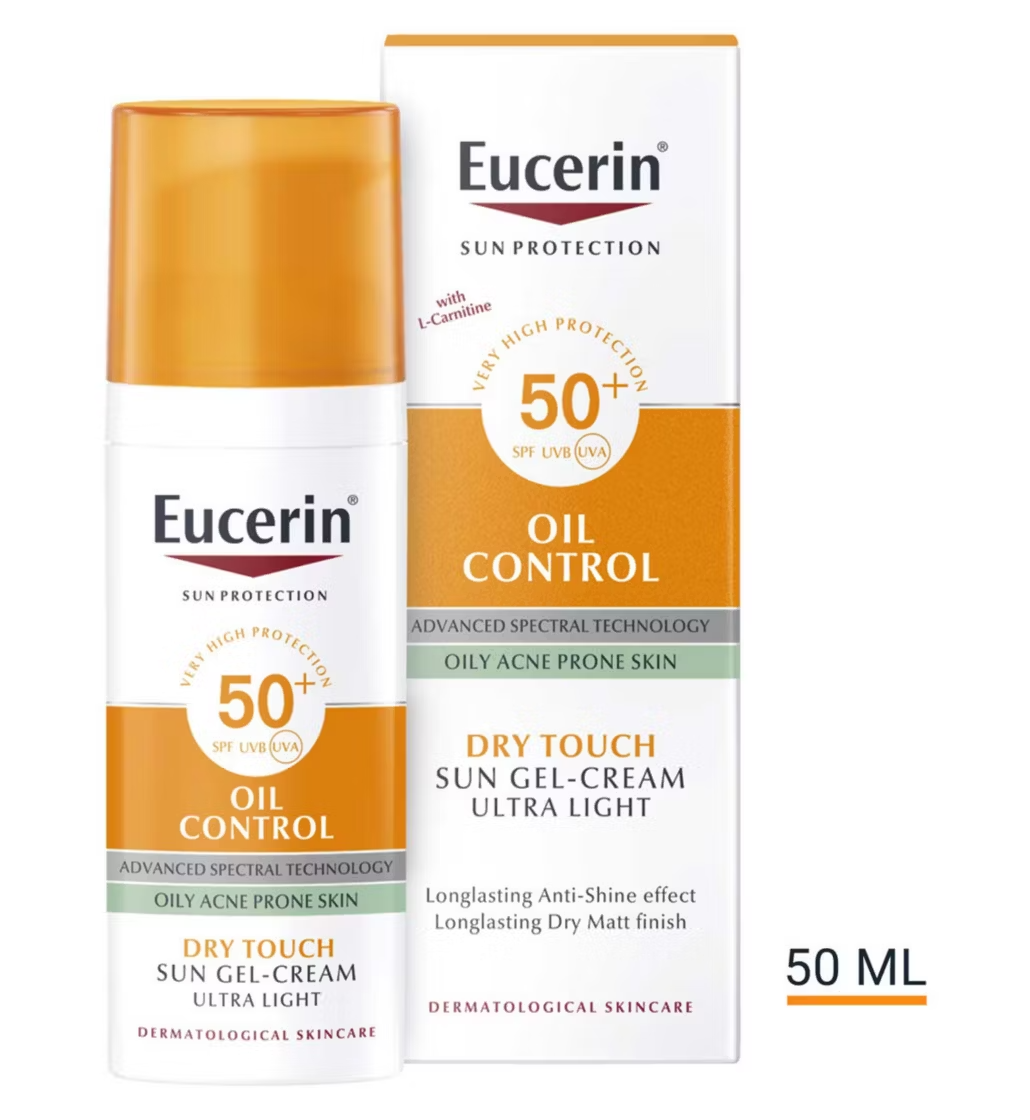 Eucerin Sun Oil Control Dry Touch Facial Sun Cream for Oily Acne Prone Skin SPF50+ 50ml