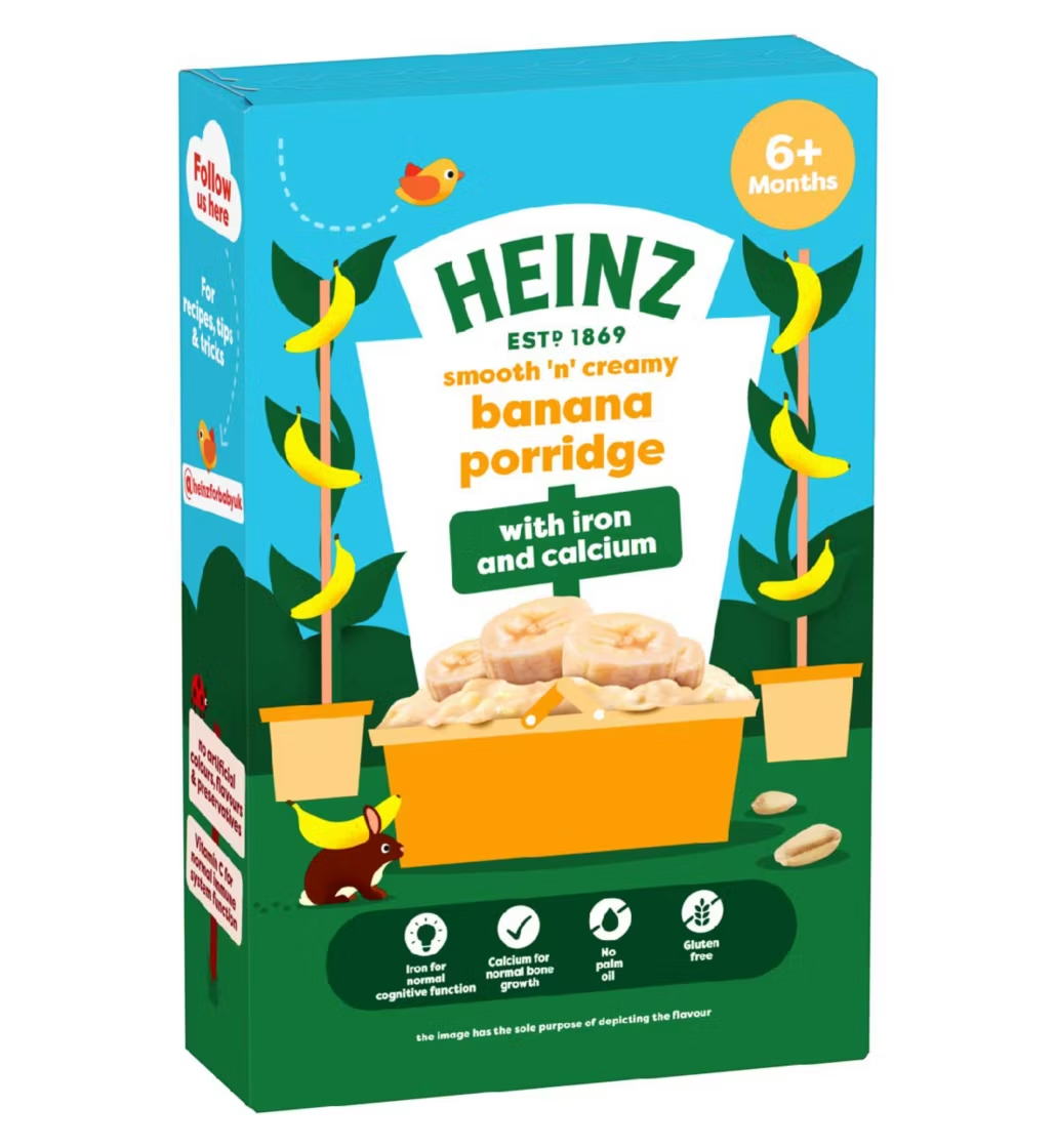 Heinz Banana Porridge Baby Food Cereal Box 6+ Months 125g