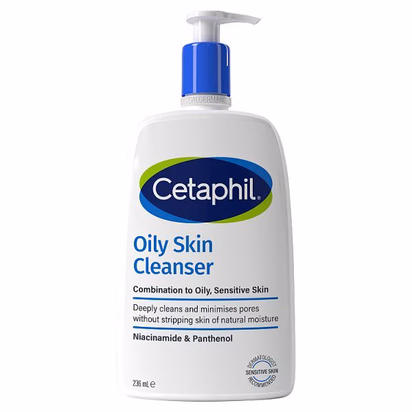 Cetaphil Oily Skin Cleanser, Face Wash for Combination to Oily Sensitive Skin 236ml