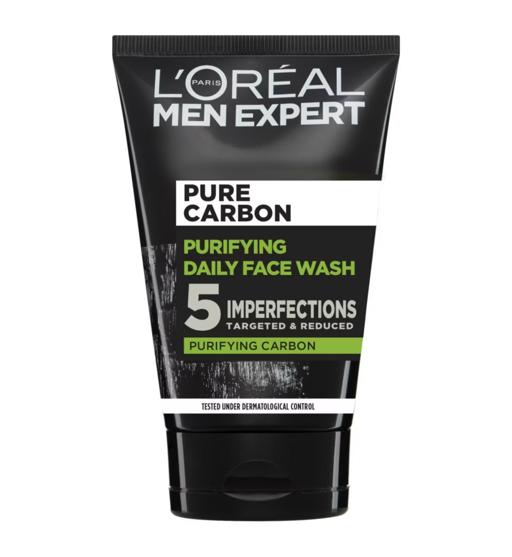 L'Oreal Men Expert Pure Carbon Daily Face Wash Cleanser Targets & Reduces Blemishes 100ml