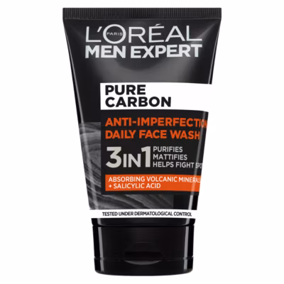 L'Oreal Men Expert Men Expert Pure Carbon 3 in 1 Daily Face Wash 100ml