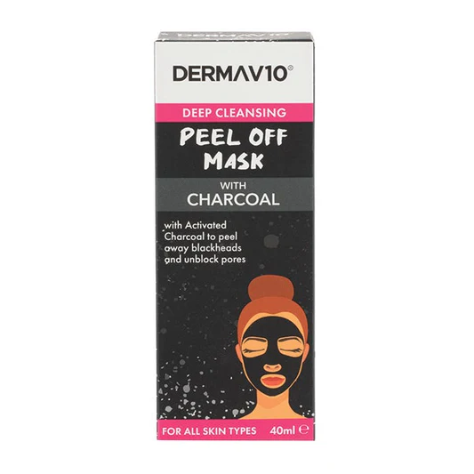 DermaV10 Charcoal Peel Off Mask, 40ml